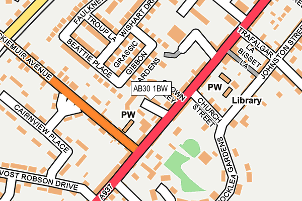 AB30 1BW map - OS OpenMap – Local (Ordnance Survey)