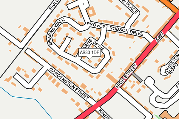 AB30 1DF map - OS OpenMap – Local (Ordnance Survey)