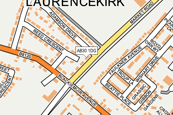AB30 1DG map - OS OpenMap – Local (Ordnance Survey)