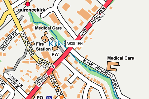 AB30 1EH map - OS OpenMap – Local (Ordnance Survey)