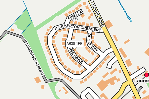 AB30 1FE map - OS OpenMap – Local (Ordnance Survey)