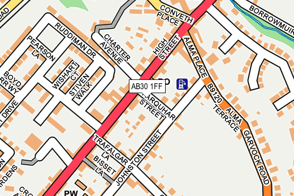 AB30 1FF map - OS OpenMap – Local (Ordnance Survey)