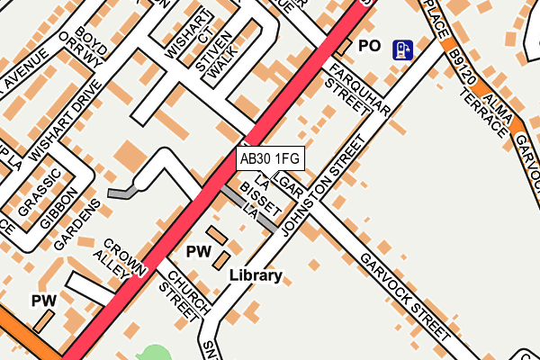 AB30 1FG map - OS OpenMap – Local (Ordnance Survey)