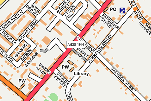 AB30 1FH map - OS OpenMap – Local (Ordnance Survey)