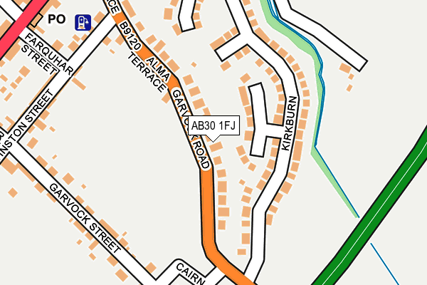 AB30 1FJ map - OS OpenMap – Local (Ordnance Survey)