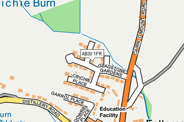 AB30 1FR map - OS OpenMap – Local (Ordnance Survey)