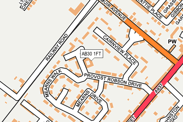 AB30 1FT map - OS OpenMap – Local (Ordnance Survey)