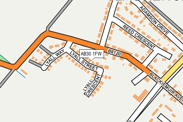 AB30 1FW map - OS OpenMap – Local (Ordnance Survey)
