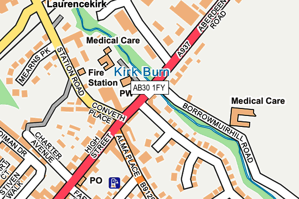 AB30 1FY map - OS OpenMap – Local (Ordnance Survey)