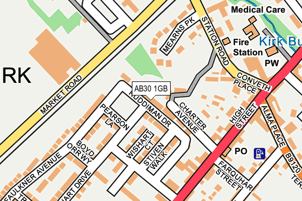 AB30 1GB map - OS OpenMap – Local (Ordnance Survey)