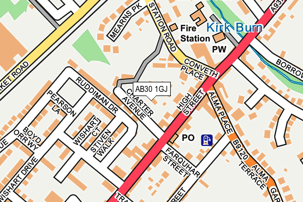 AB30 1GJ map - OS OpenMap – Local (Ordnance Survey)