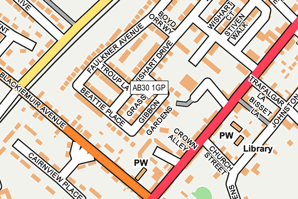AB30 1GP map - OS OpenMap – Local (Ordnance Survey)