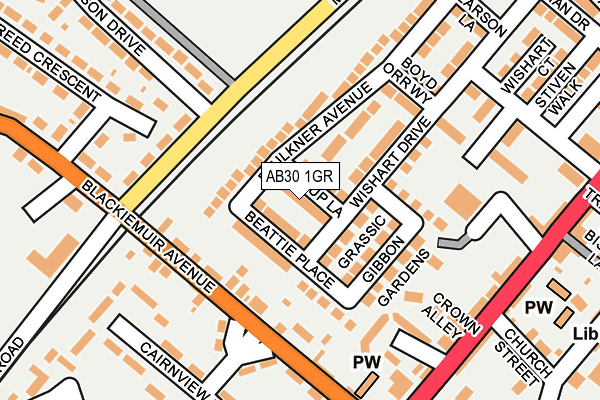 AB30 1GR map - OS OpenMap – Local (Ordnance Survey)