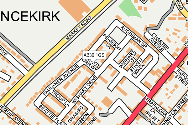 AB30 1GS map - OS OpenMap – Local (Ordnance Survey)