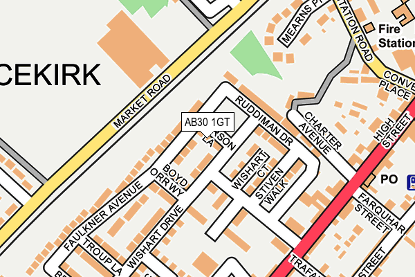 AB30 1GT map - OS OpenMap – Local (Ordnance Survey)