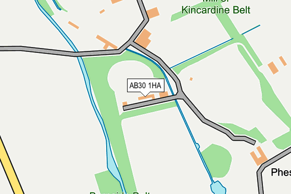 AB30 1HA map - OS OpenMap – Local (Ordnance Survey)