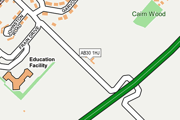 AB30 1HJ map - OS OpenMap – Local (Ordnance Survey)