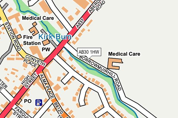 AB30 1HW map - OS OpenMap – Local (Ordnance Survey)