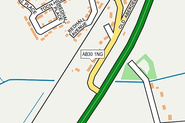 AB30 1NG map - OS OpenMap – Local (Ordnance Survey)