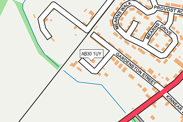 AB30 1UY map - OS OpenMap – Local (Ordnance Survey)