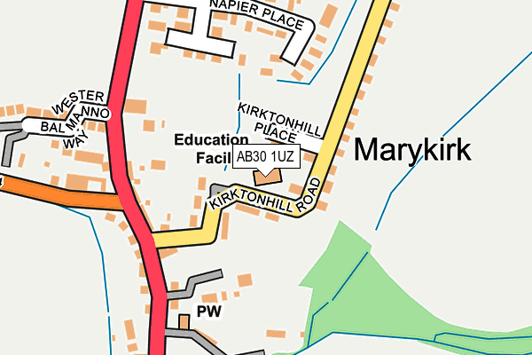 AB30 1UZ map - OS OpenMap – Local (Ordnance Survey)