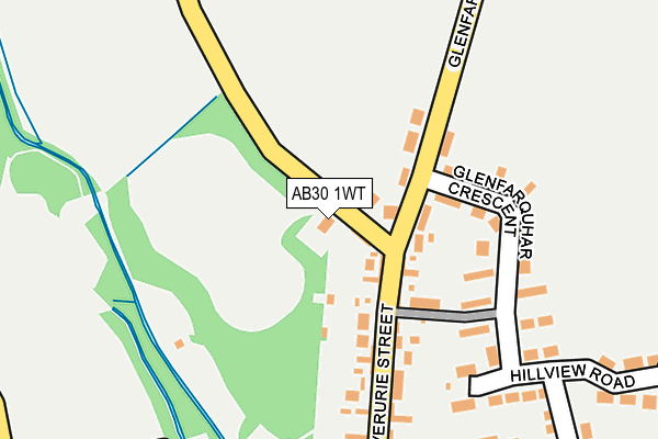 AB30 1WT map - OS OpenMap – Local (Ordnance Survey)
