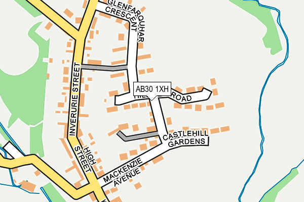 AB30 1XH map - OS OpenMap – Local (Ordnance Survey)