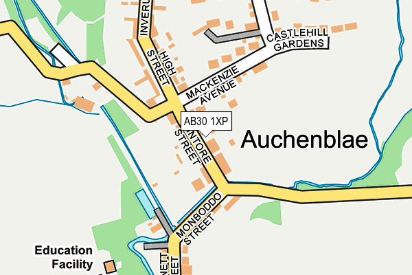 AB30 1XP map - OS OpenMap – Local (Ordnance Survey)