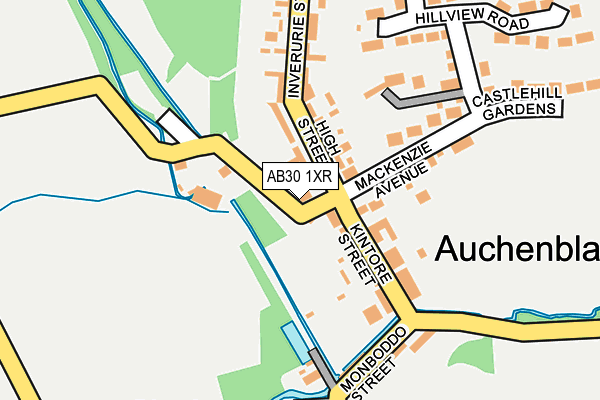 AB30 1XR map - OS OpenMap – Local (Ordnance Survey)