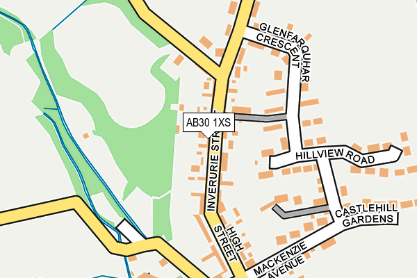 AB30 1XS map - OS OpenMap – Local (Ordnance Survey)