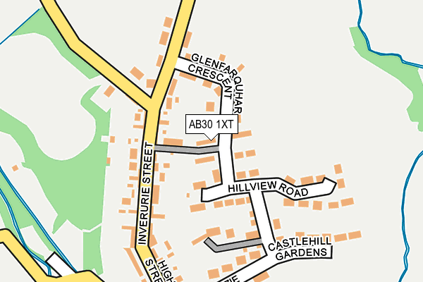 AB30 1XT map - OS OpenMap – Local (Ordnance Survey)