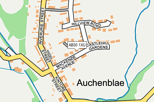 AB30 1XU map - OS OpenMap – Local (Ordnance Survey)