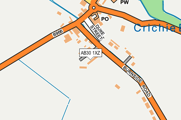 AB30 1XZ map - OS OpenMap – Local (Ordnance Survey)