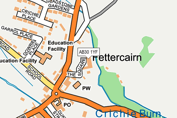 AB30 1YF map - OS OpenMap – Local (Ordnance Survey)