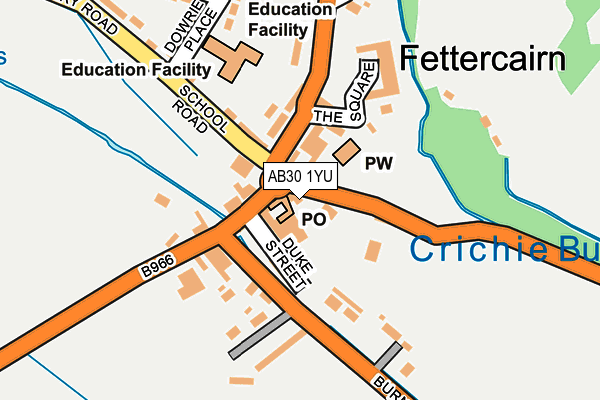 AB30 1YU map - OS OpenMap – Local (Ordnance Survey)