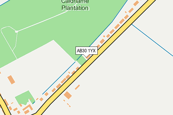 AB30 1YX map - OS OpenMap – Local (Ordnance Survey)