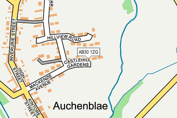 AB30 1ZG map - OS OpenMap – Local (Ordnance Survey)