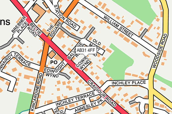 AB31 4FF map - OS OpenMap – Local (Ordnance Survey)