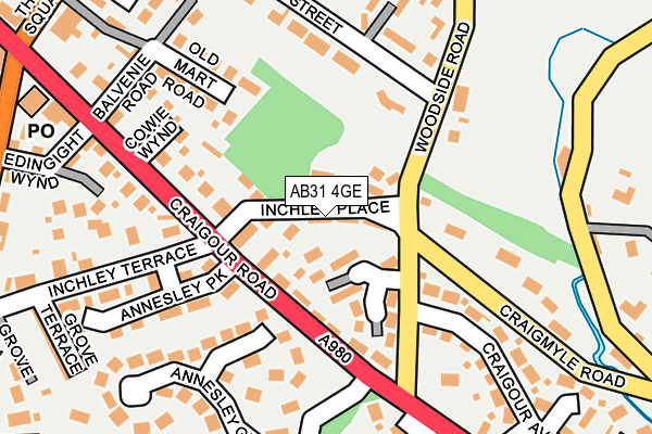 AB31 4GE map - OS OpenMap – Local (Ordnance Survey)