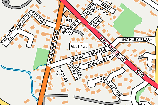 AB31 4GJ map - OS OpenMap – Local (Ordnance Survey)