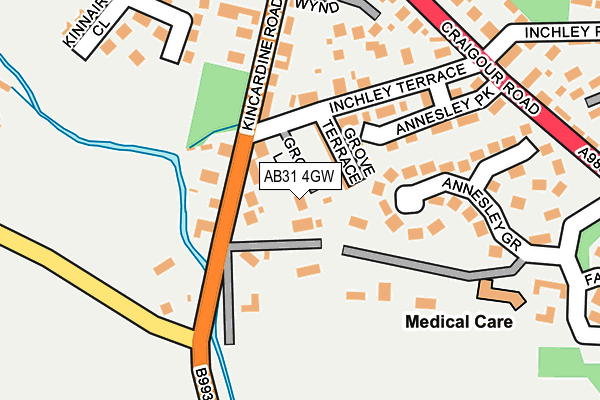 AB31 4GW map - OS OpenMap – Local (Ordnance Survey)