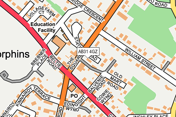 AB31 4GZ map - OS OpenMap – Local (Ordnance Survey)