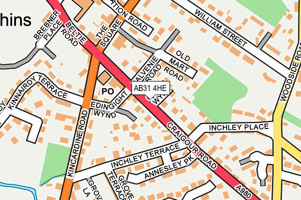 AB31 4HE map - OS OpenMap – Local (Ordnance Survey)