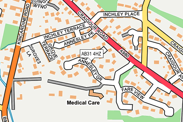 AB31 4HZ map - OS OpenMap – Local (Ordnance Survey)