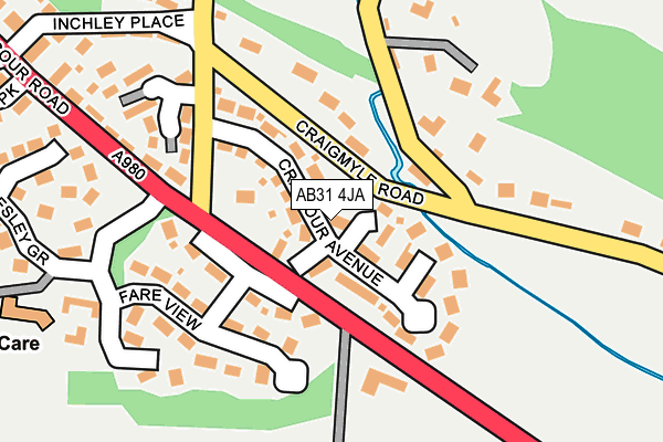 AB31 4JA map - OS OpenMap – Local (Ordnance Survey)