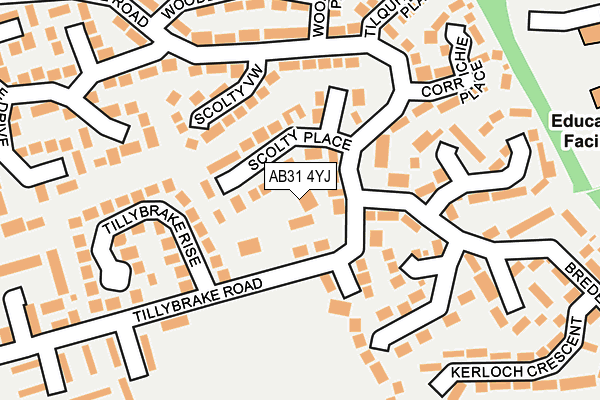 AB31 4YJ map - OS OpenMap – Local (Ordnance Survey)