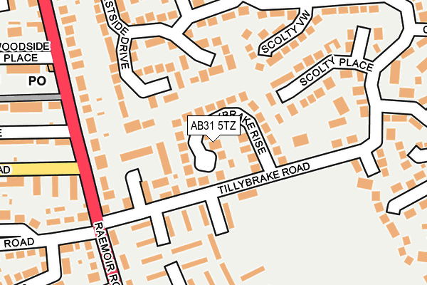 AB31 5TZ map - OS OpenMap – Local (Ordnance Survey)