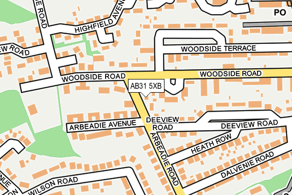 AB31 5XB map - OS OpenMap – Local (Ordnance Survey)