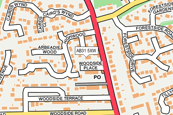 AB31 5XW map - OS OpenMap – Local (Ordnance Survey)