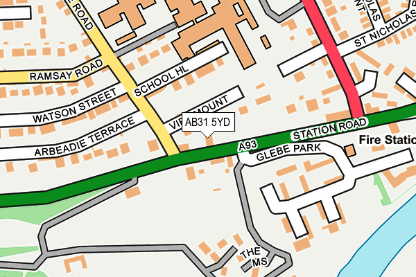 AB31 5YD map - OS OpenMap – Local (Ordnance Survey)
